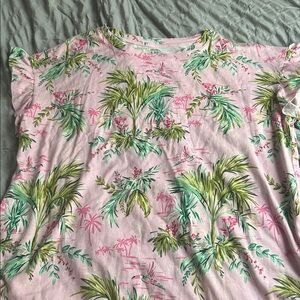 Crown & Ivy Pink and Green Tropical Tee